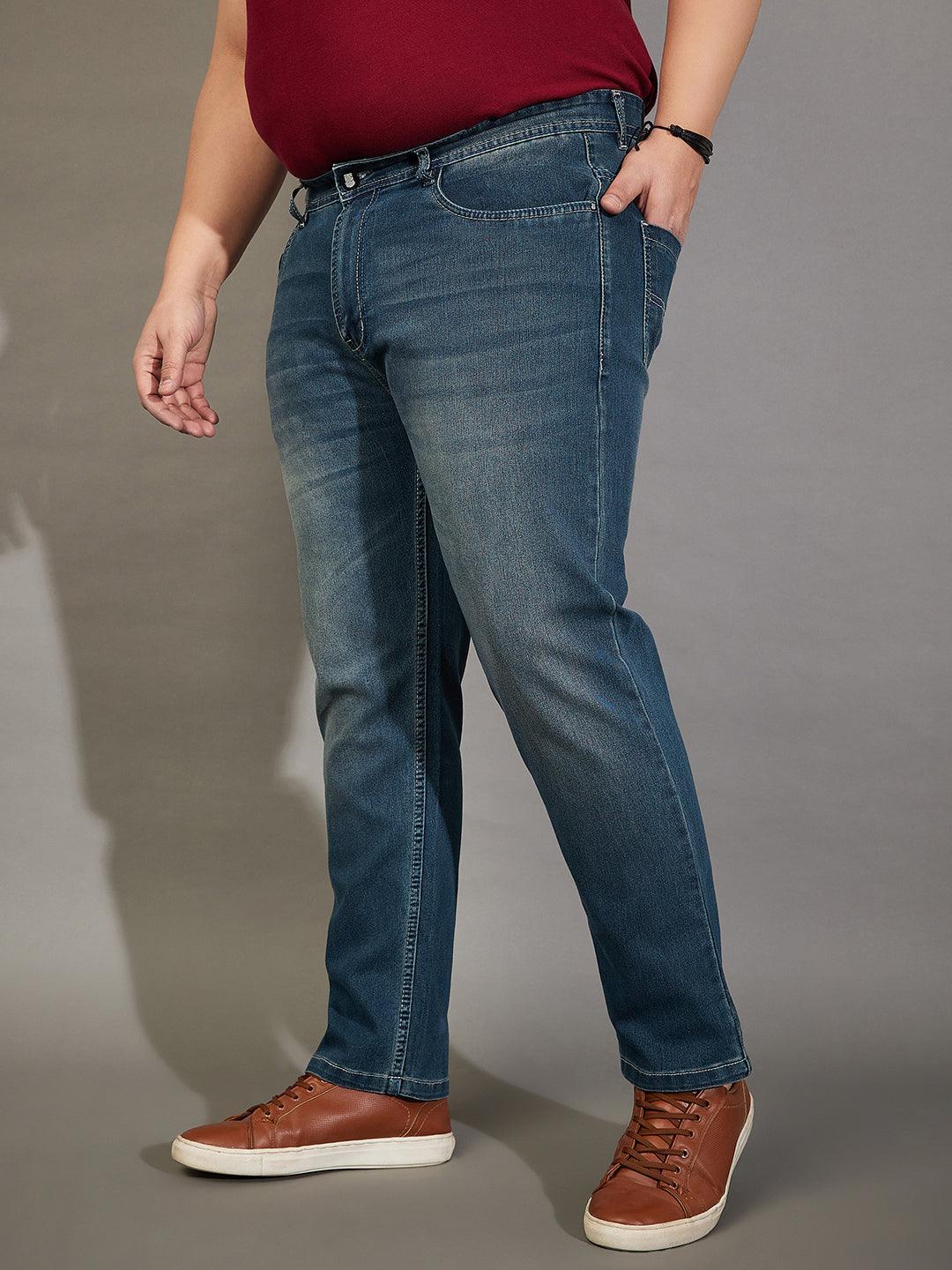 Men Plus Size Russell Washed Jeans - bigbanana