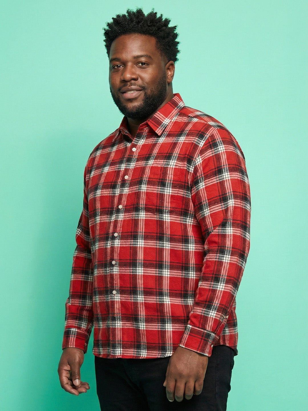 Men Plus Size Rux Multicolor Checkered Casual Shirt