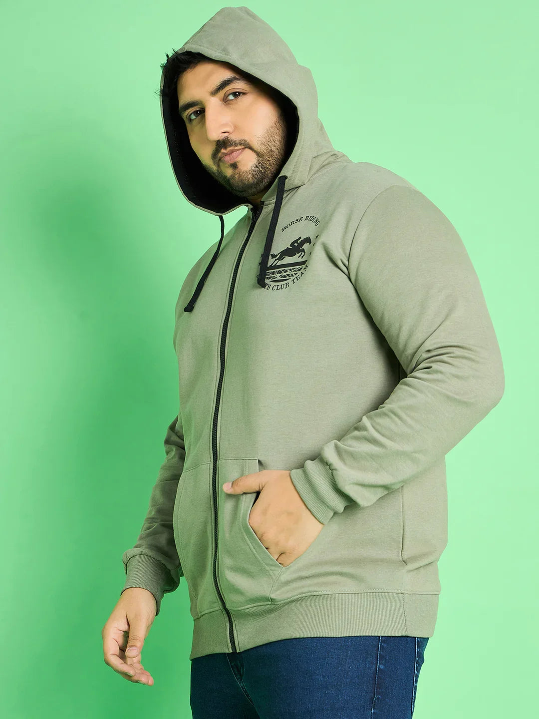 Men Plus Size Salovci Solid Sweatshirts - bigbanana