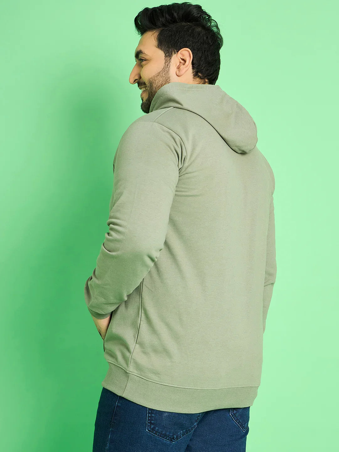 Men Plus Size Salovci Solid Sweatshirts - bigbanana