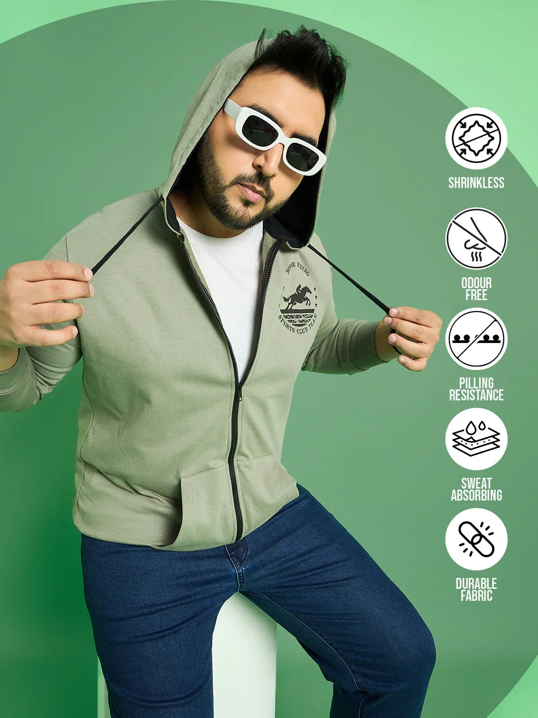 Men Plus Size Salovci Solid Sweatshirts - bigbanana