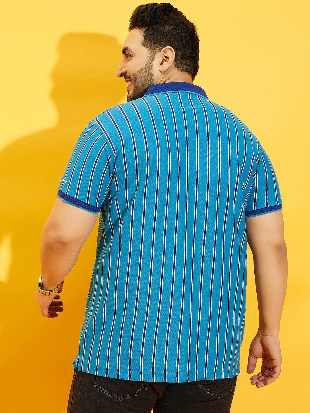 Men Plus Size Satordi Stripped Polo Tshirt - bigbanana