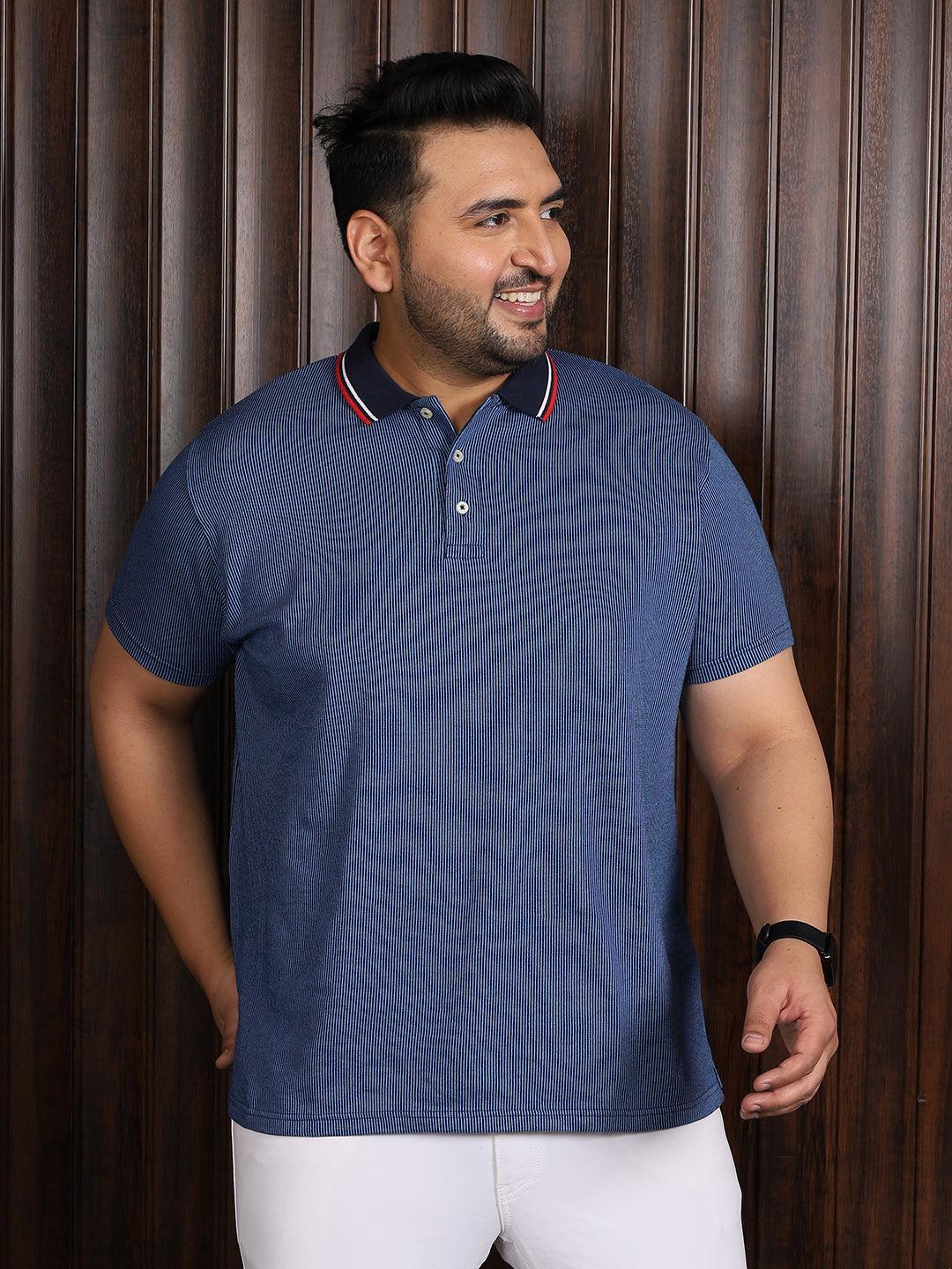 Men Plus Size Seoul Jacquard Polo Tshirt - bigbanana