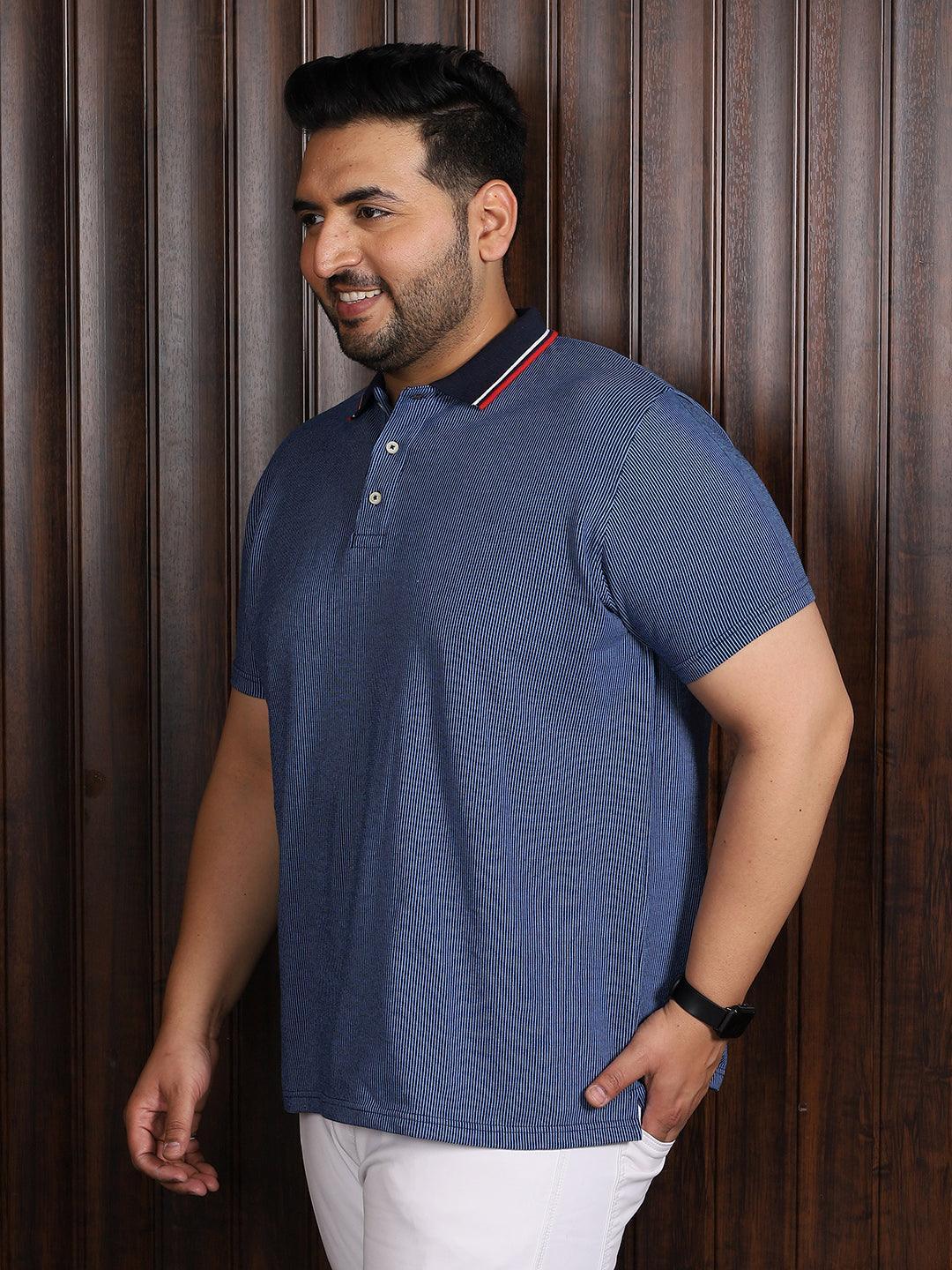 Men Plus Size Seoul Jacquard Polo Tshirt - bigbanana