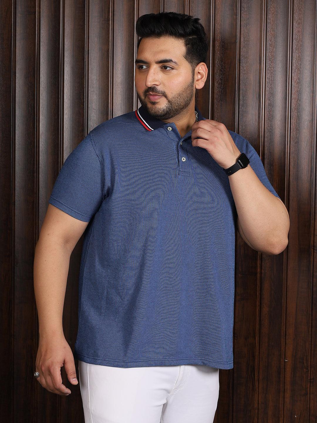 Men Plus Size Seoul Jacquard Polo Tshirt - bigbanana