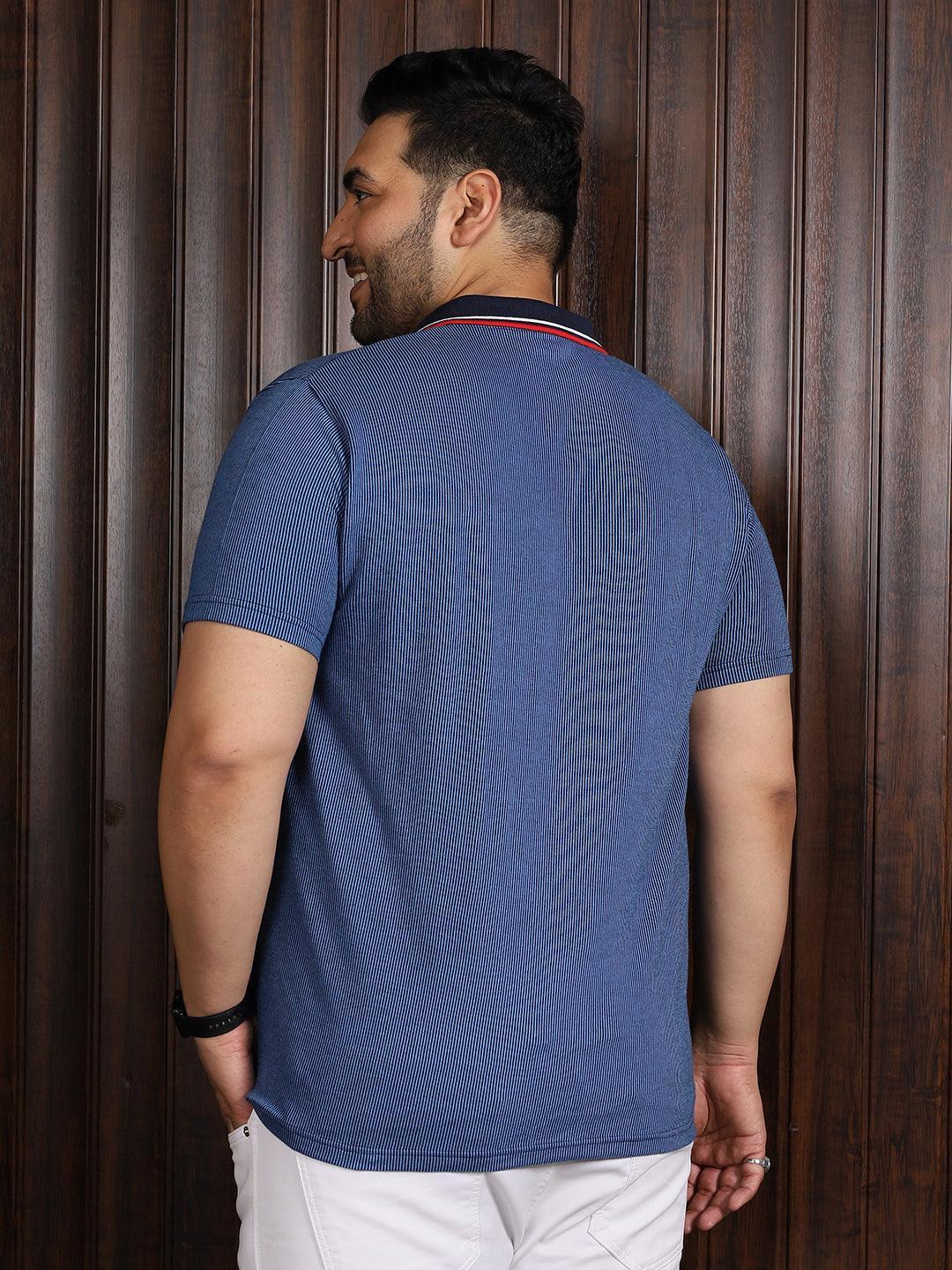 Men Plus Size Seoul Jacquard Polo Tshirt - bigbanana