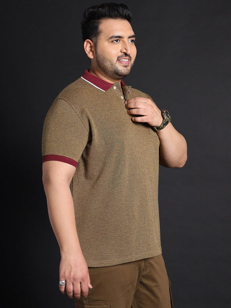 Men Plus Size Shanghai Jacquard Polo Tshirt - bigbanana