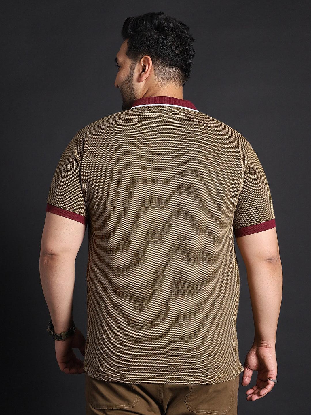 Men Plus Size Shanghai Jacquard Polo Tshirt - bigbanana