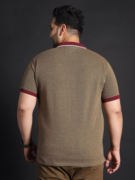 Men Plus Size Shanghai Jacquard Polo Tshirt - bigbanana