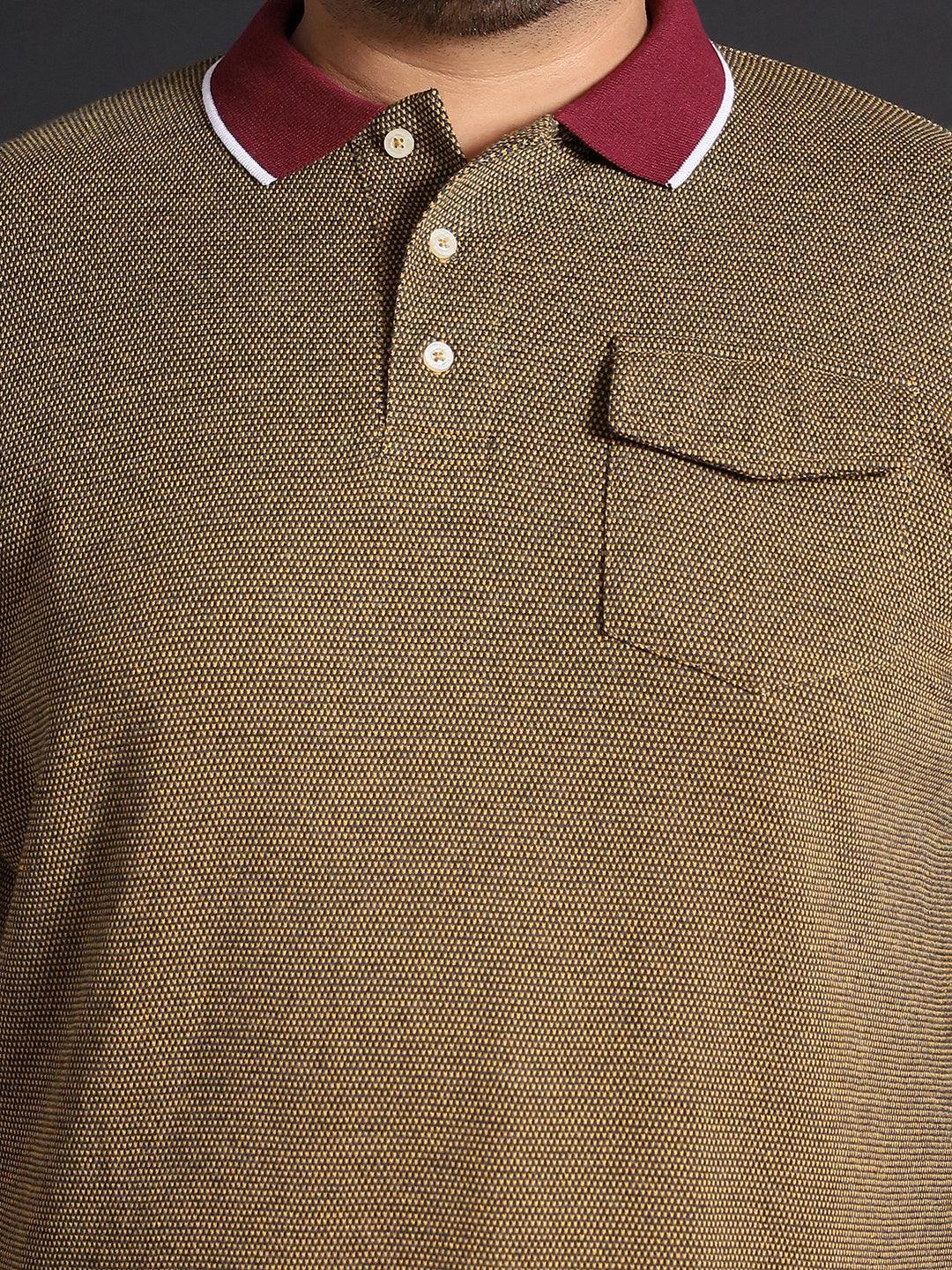 Men Plus Size Shanghai Jacquard Polo Tshirt - bigbanana