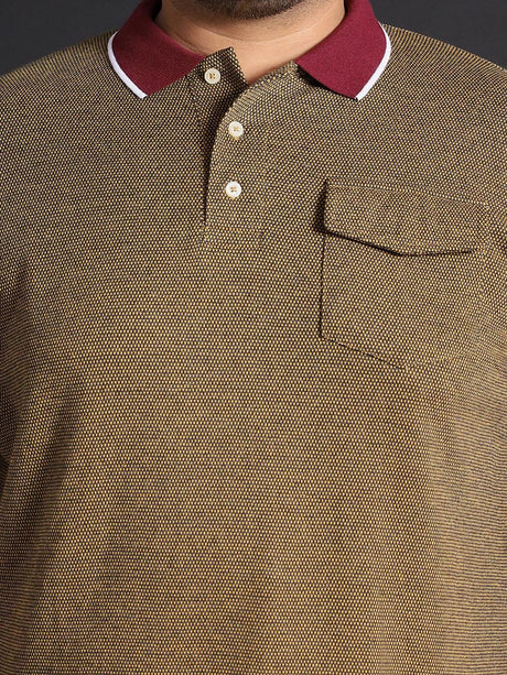 Men Plus Size Shanghai Jacquard Polo Tshirt - bigbanana