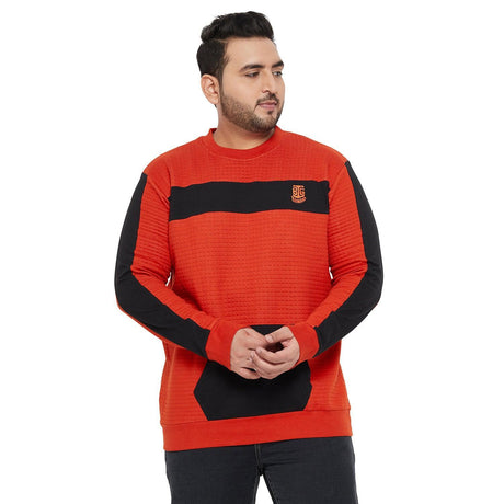 Men Plus Size Shell Colorblock Sweatshirt - bigbanana