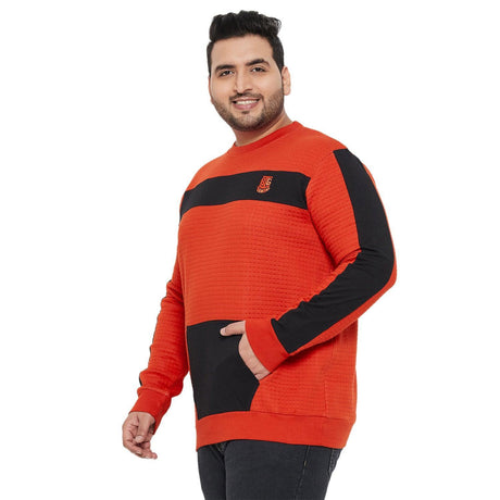 Men Plus Size Shell Colorblock Sweatshirt - bigbanana