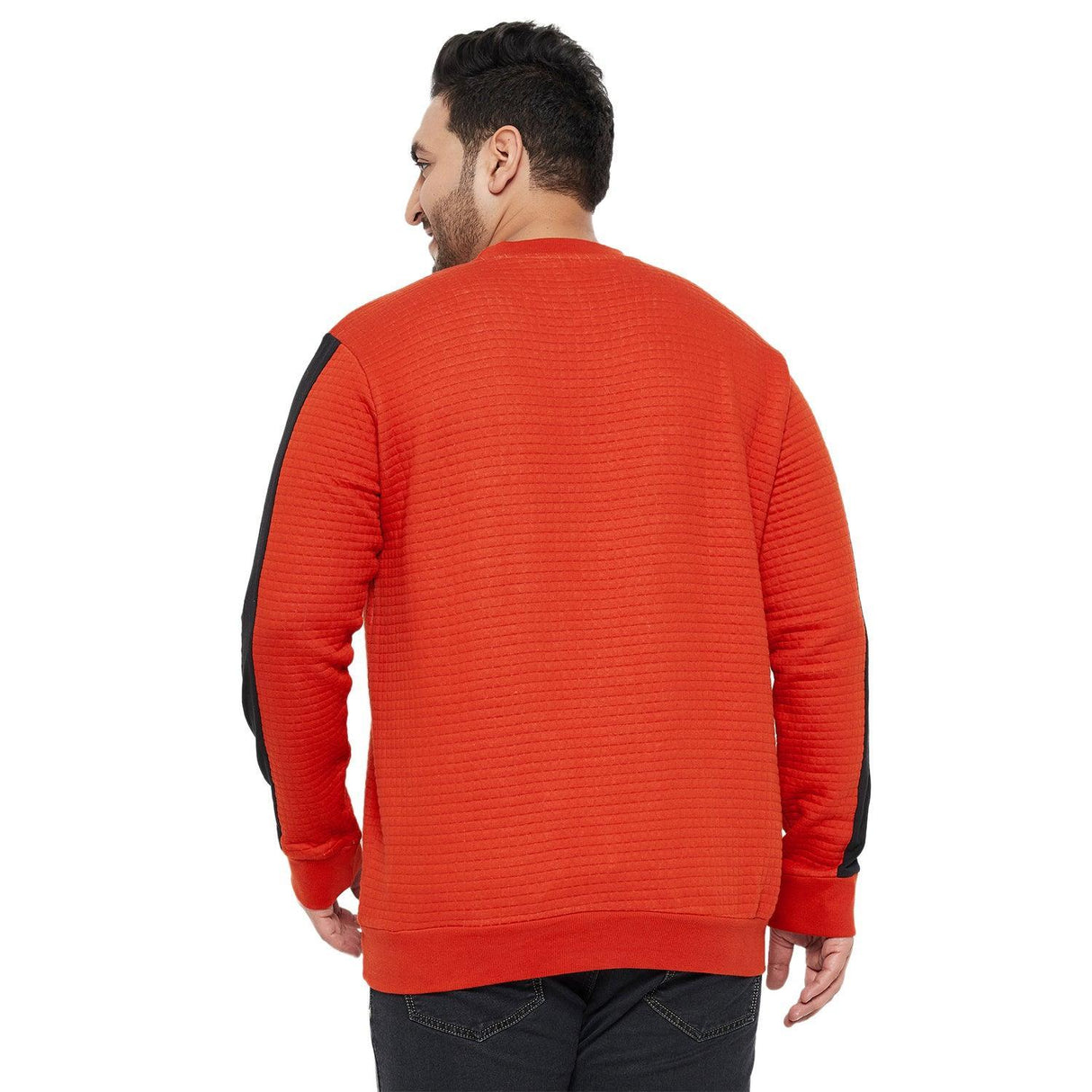 Men Plus Size Shell Colorblock Sweatshirt - bigbanana