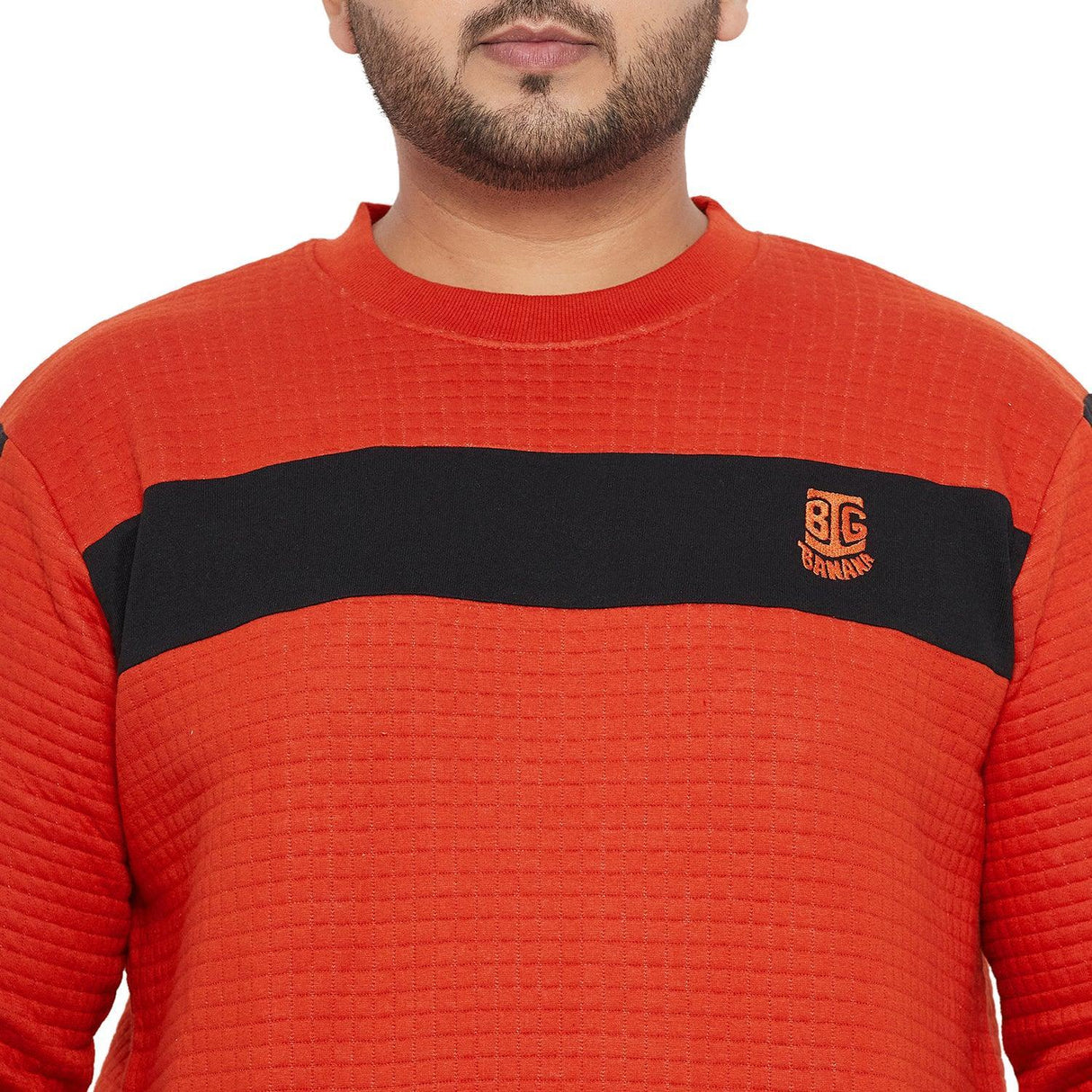 Men Plus Size Shell Colorblock Sweatshirt - bigbanana