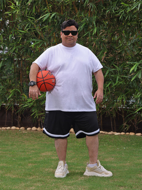 Men Plus Size Jesty Striped Shorts - bigbanana