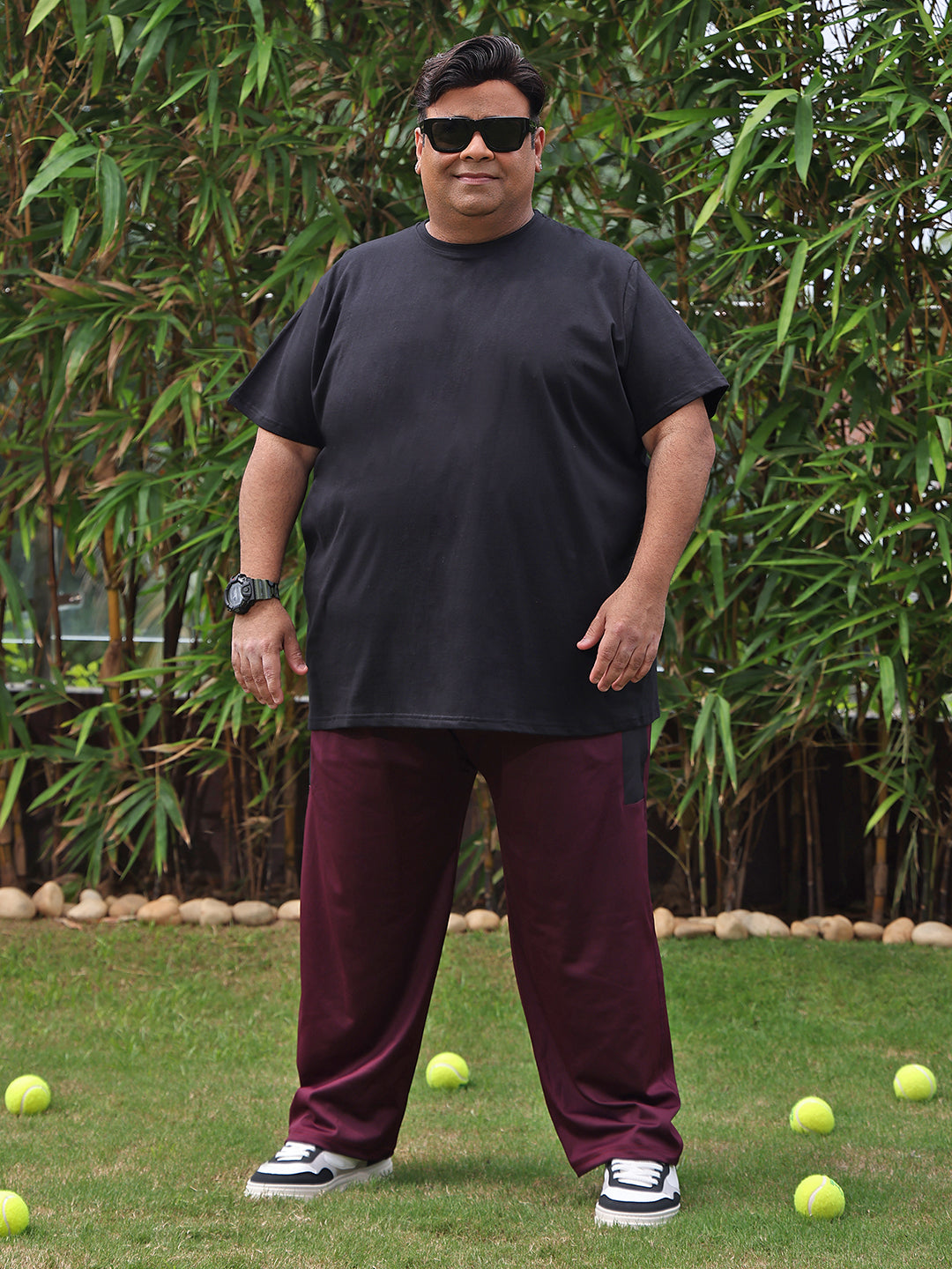 Men Plus Size Belper Solid Trackpant - bigbanana