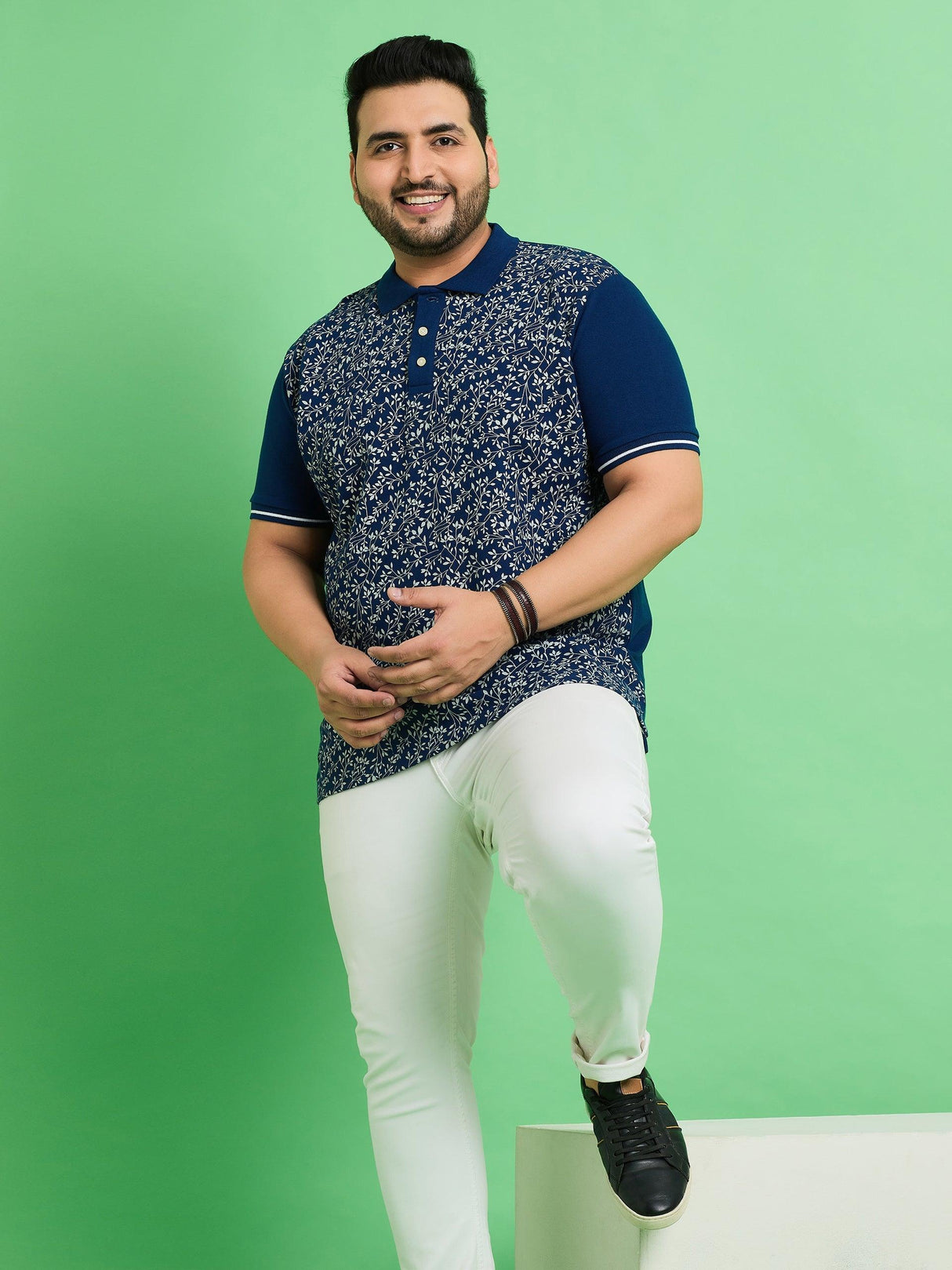 Men Plus Size Siaya Printed Polo Tshirt - bigbanana