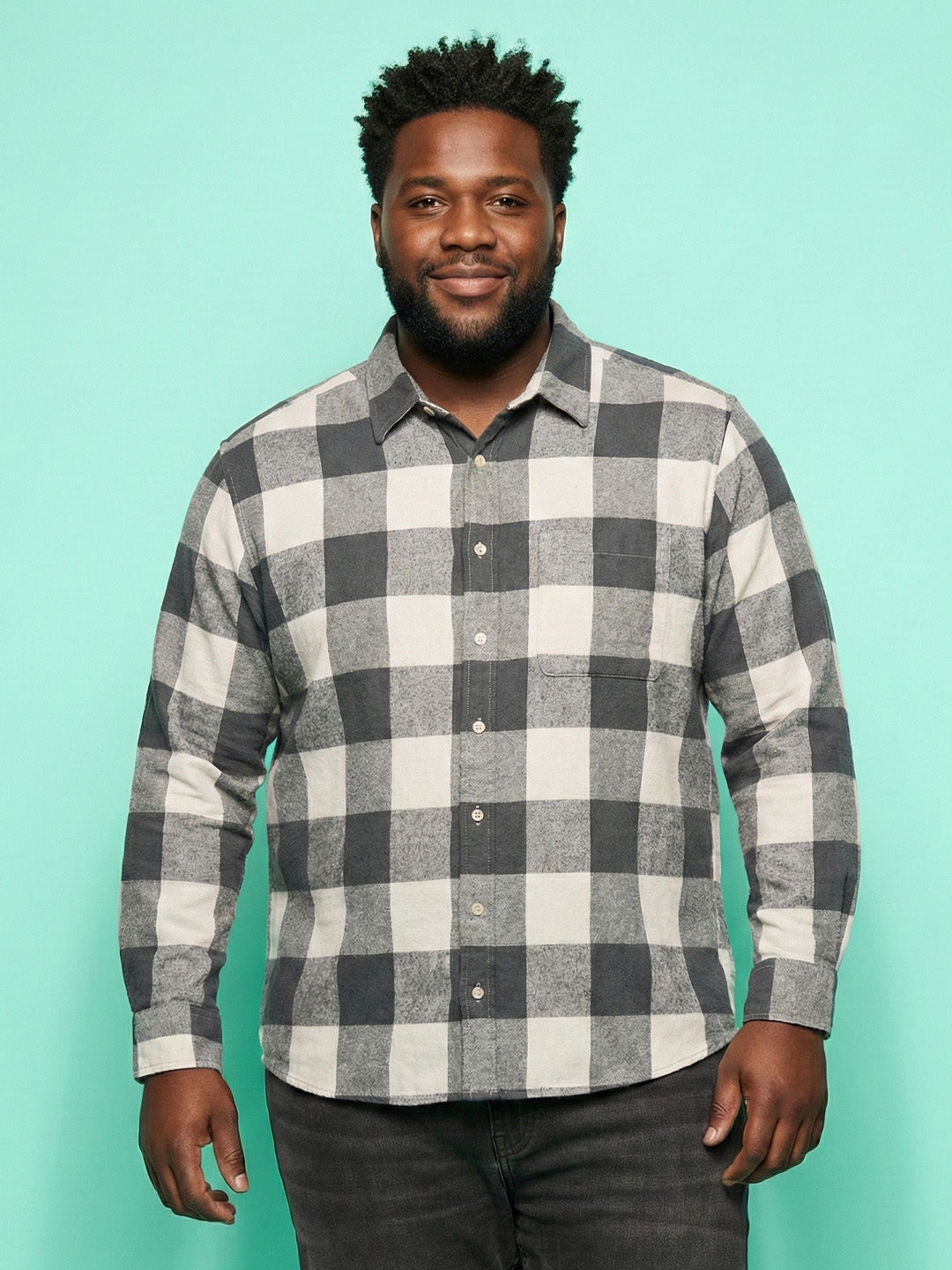 Men Plus Size Silica Multicolor Checkered Casual Shirt