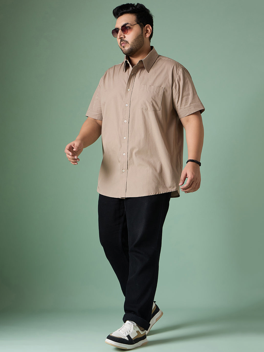 Men Plus Size Silque Solid Shirt - bigbanana