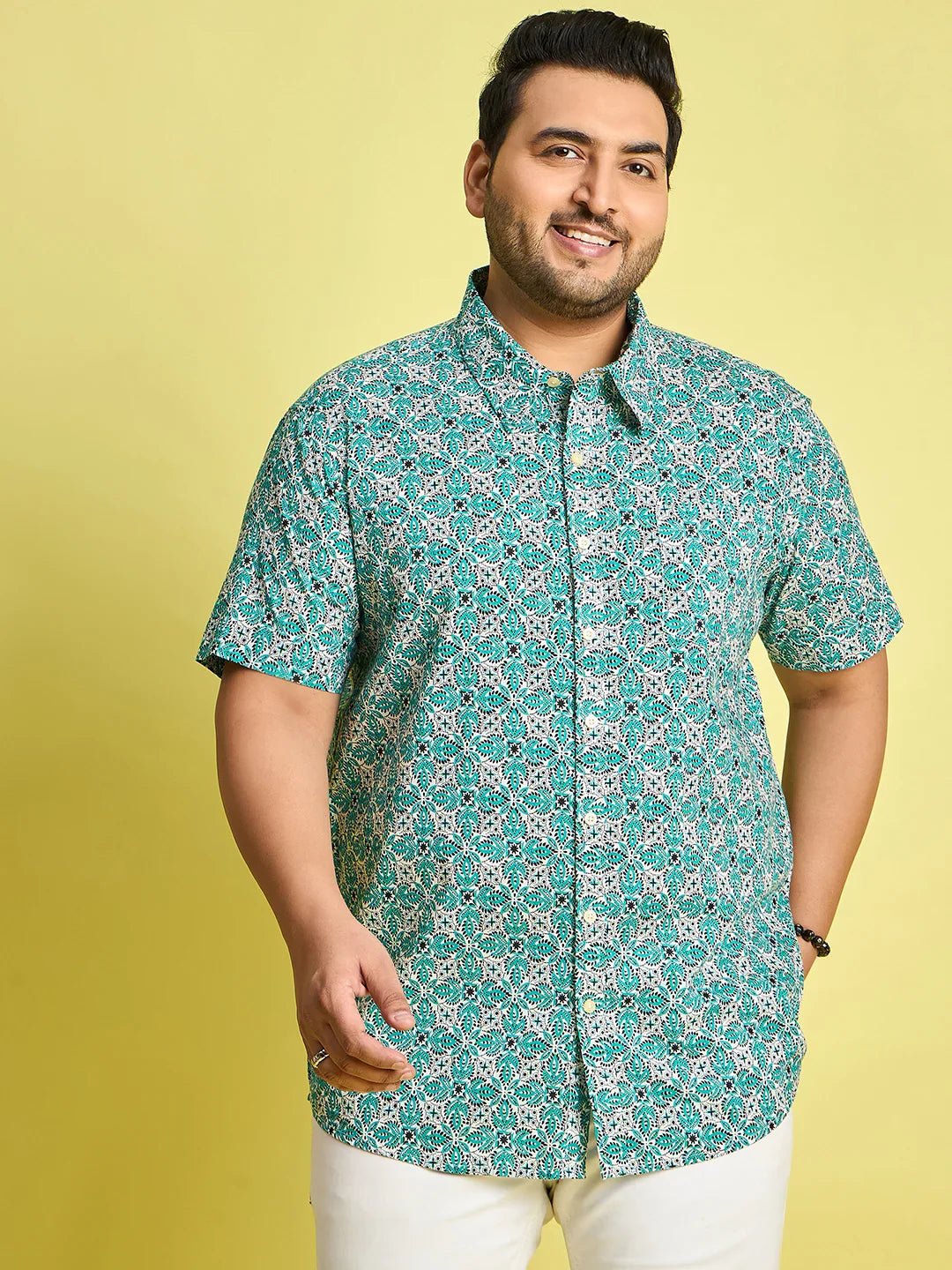 Men Plus Size Simon Floral Print Multi color shirt - bigbanana
