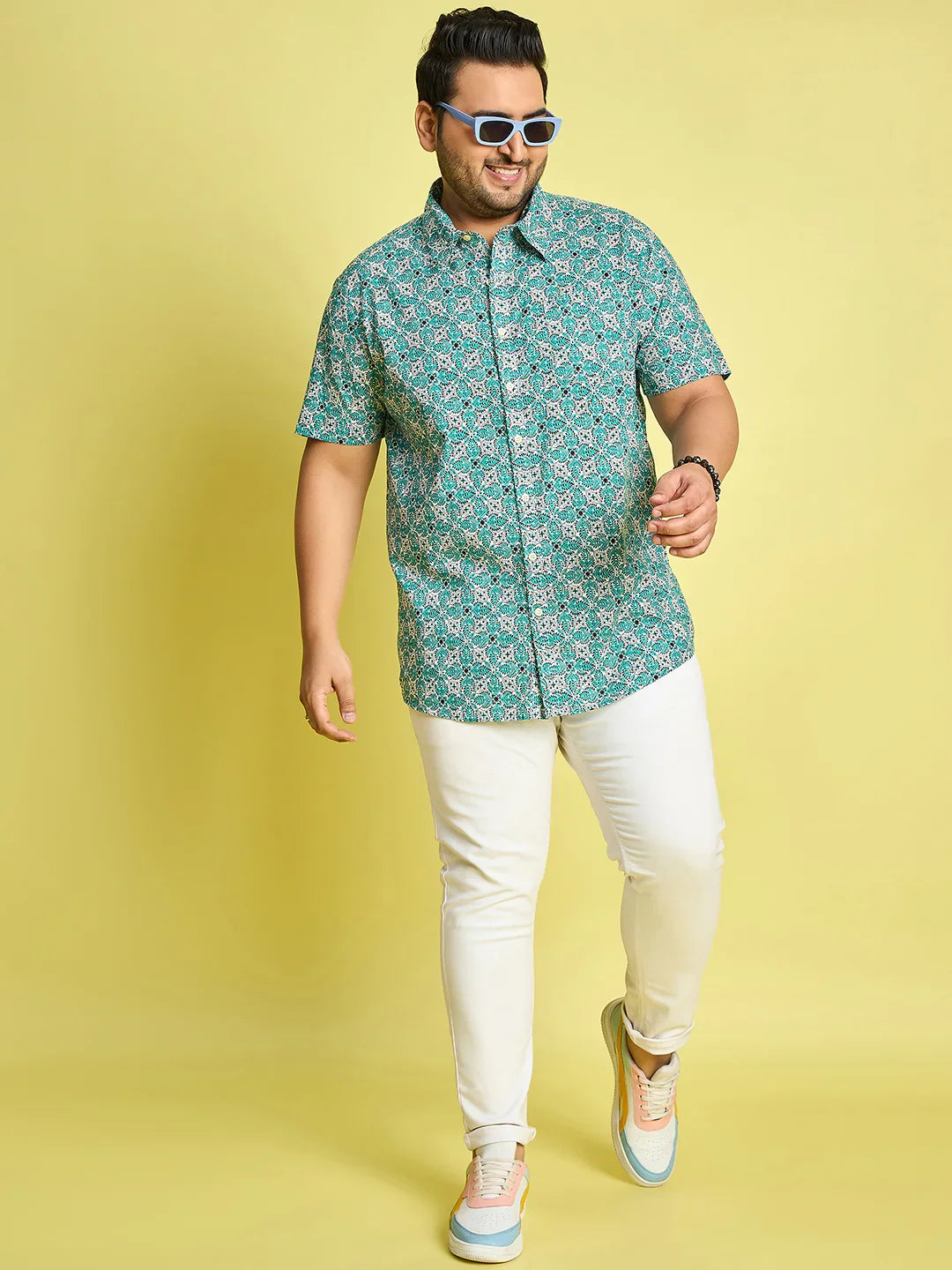 Men Plus Size Simon Floral Print Multi color shirt - bigbanana