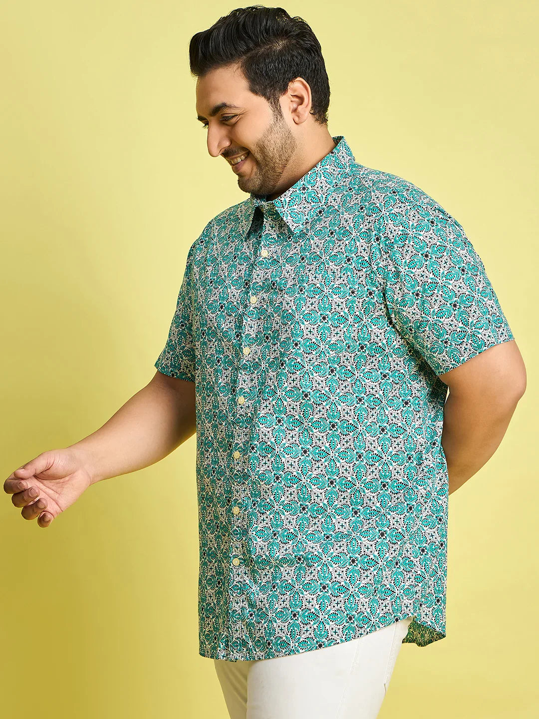 Men Plus Size Simon Floral Print Multi color shirt - bigbanana