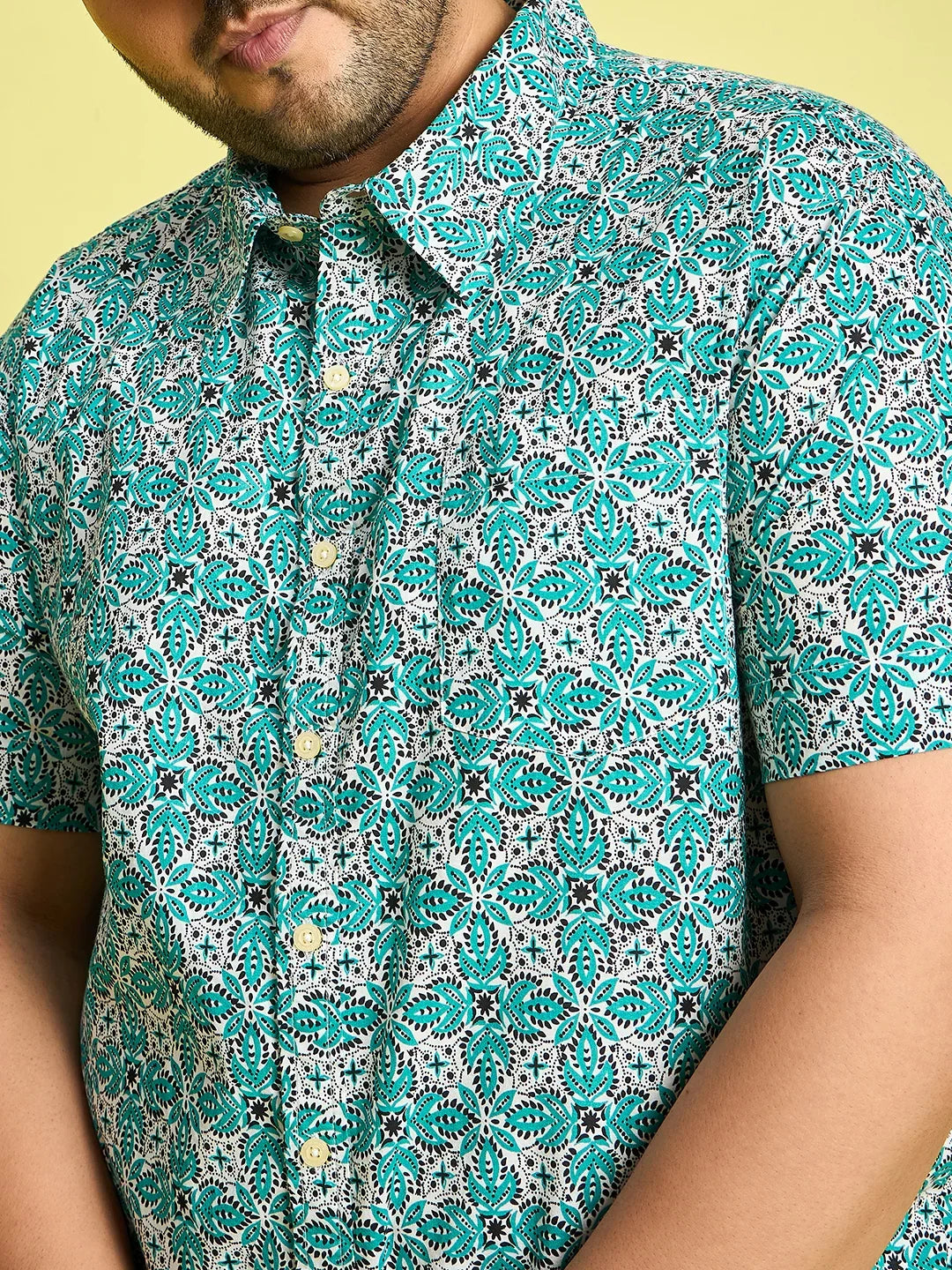 Men Plus Size Simon Floral Print Multi color shirt - bigbanana