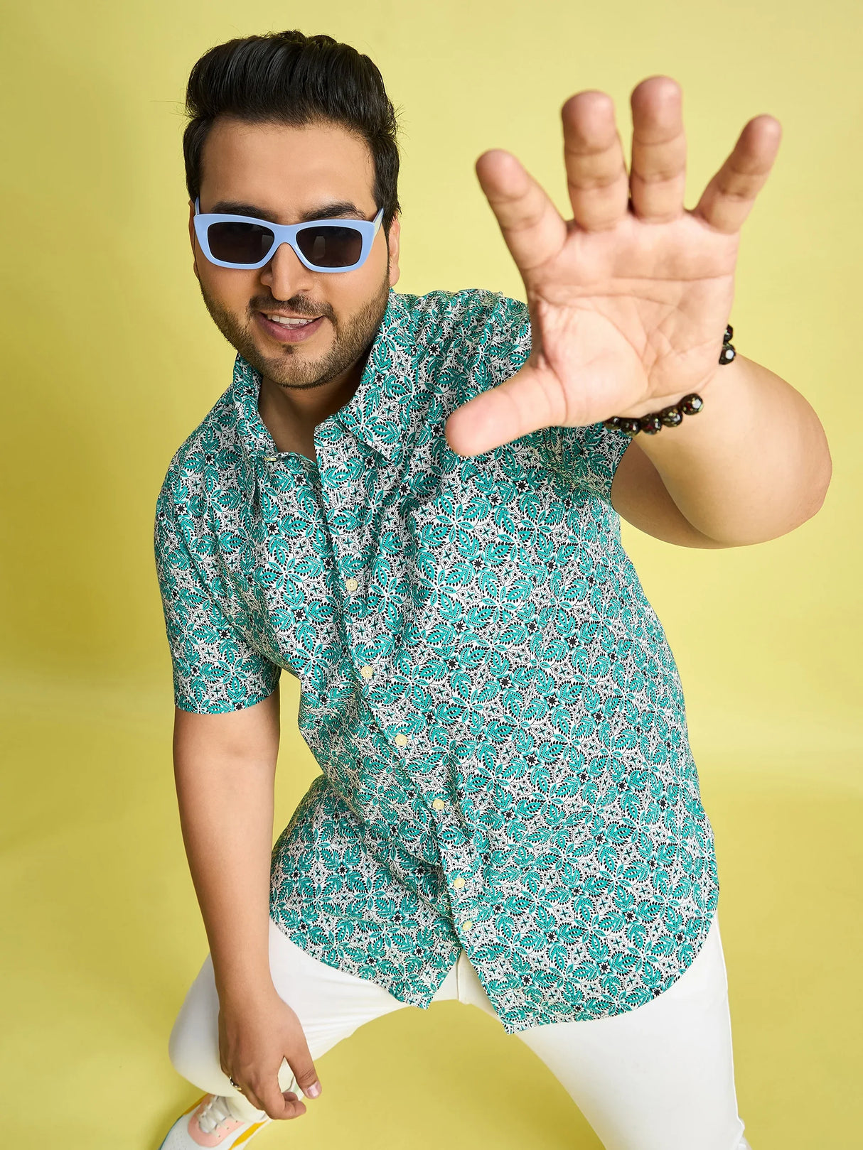 Men Plus Size Simon Floral Print Multi color shirt - bigbanana