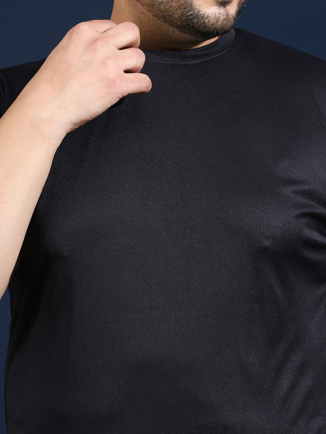 Men Plus Size Slangur Printed Black Round Neck Tshirt - bigbanana