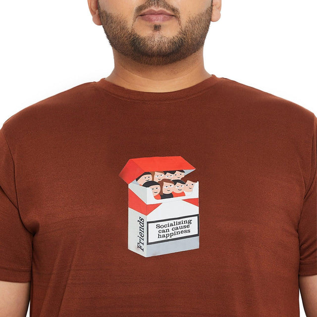 Men Plus Size Smokey Printed Round Neck Tshirt - bigbanana