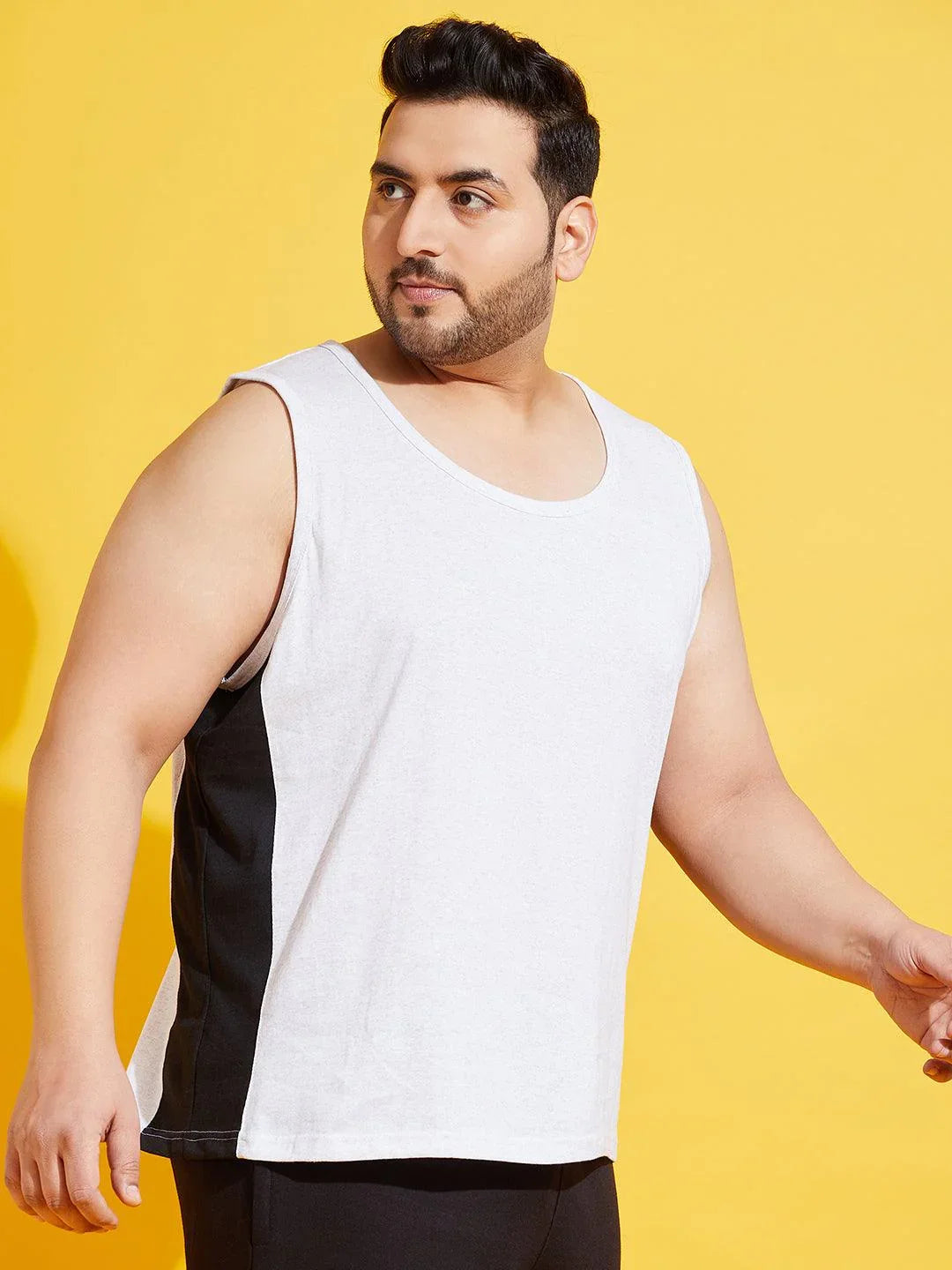 Men Plus Size Snow-10 Colorblock Vest - bigbanana