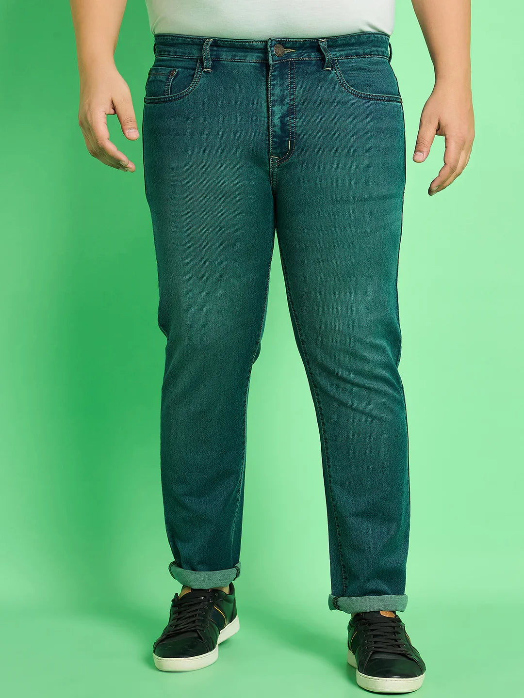 Men Plus Size Aidan Solid Jeans - bigbanana