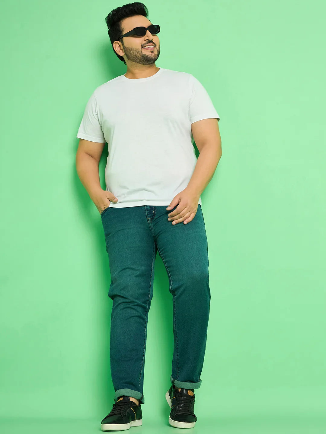 Men Plus Size Aidan Solid Jeans - bigbanana