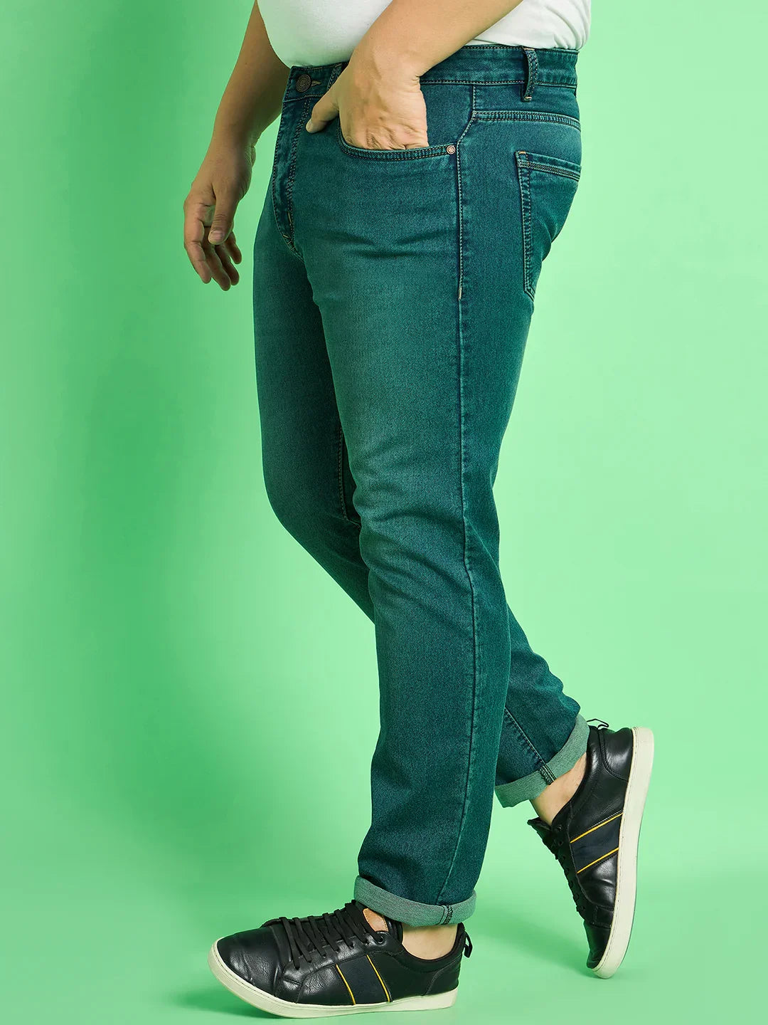 Men Plus Size Aidan Solid Jeans - bigbanana