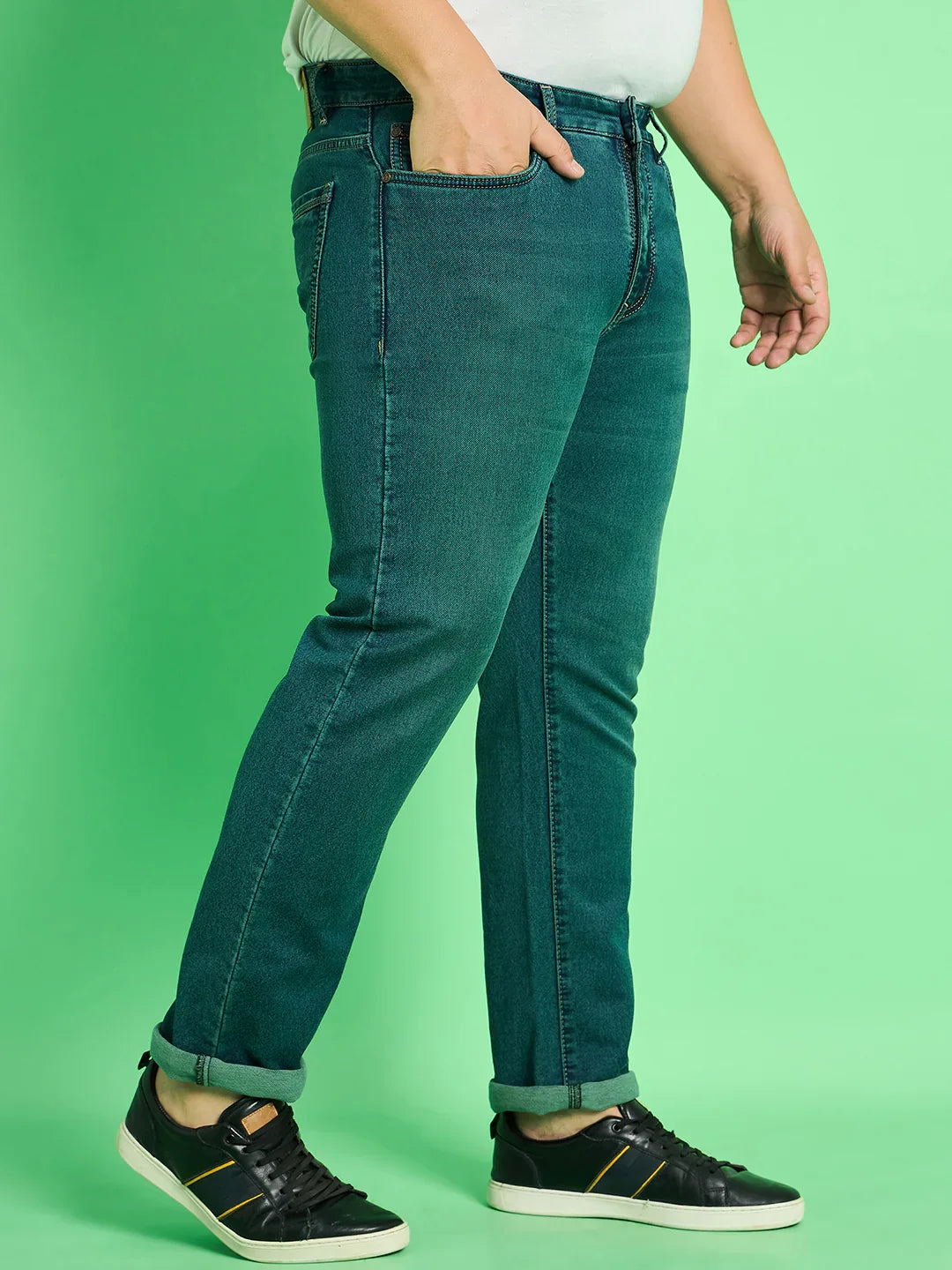 Men Plus Size Aidan Solid Jeans - bigbanana