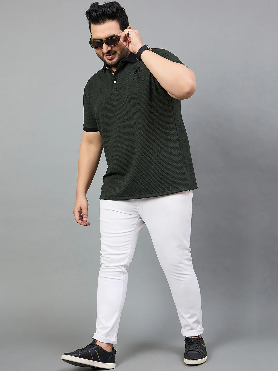 Men Plus Size Souness Solid Polo Tshirt - bigbanana
