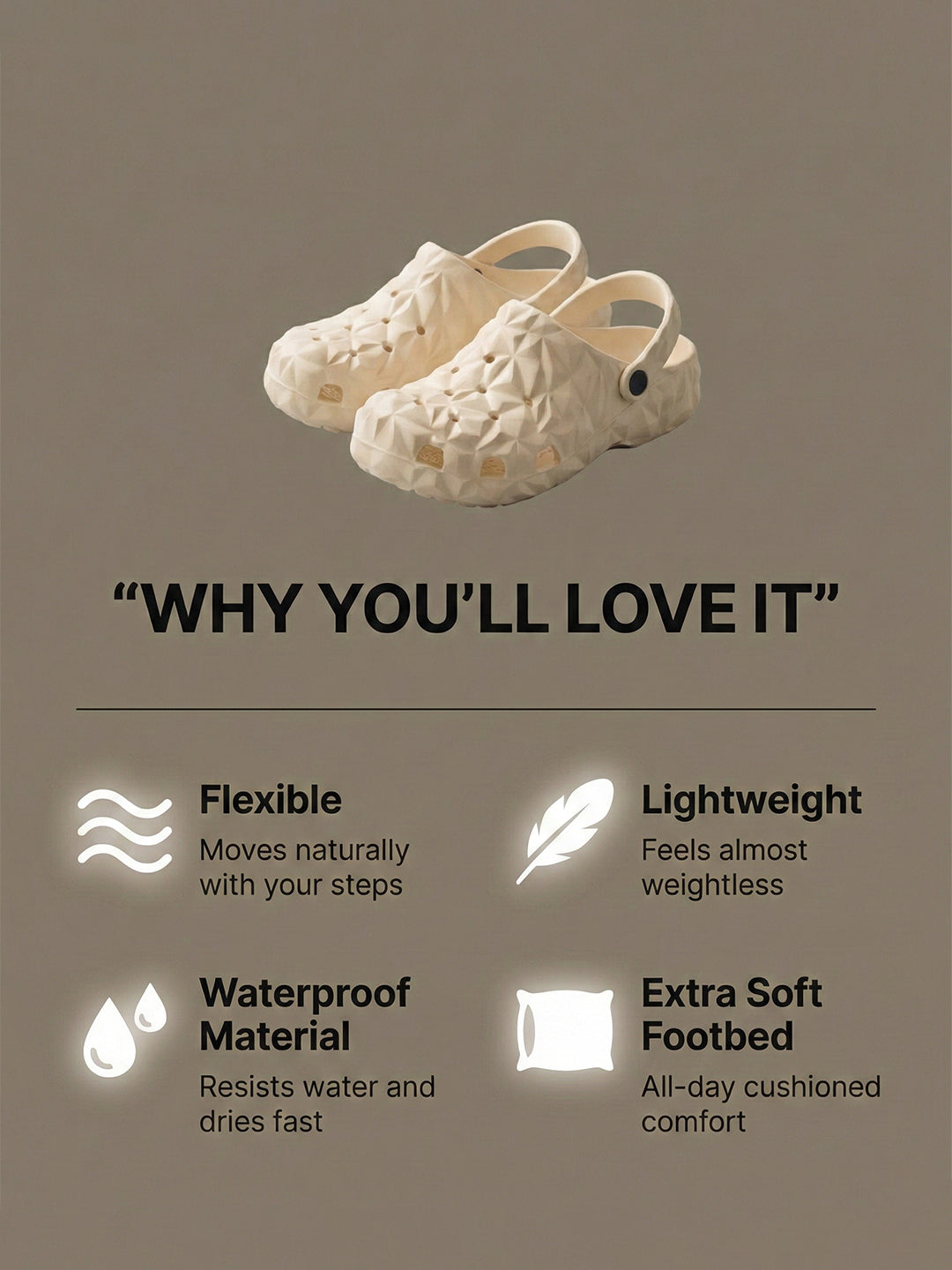 bigbanana Sparkler- Beige Unisex Clogs