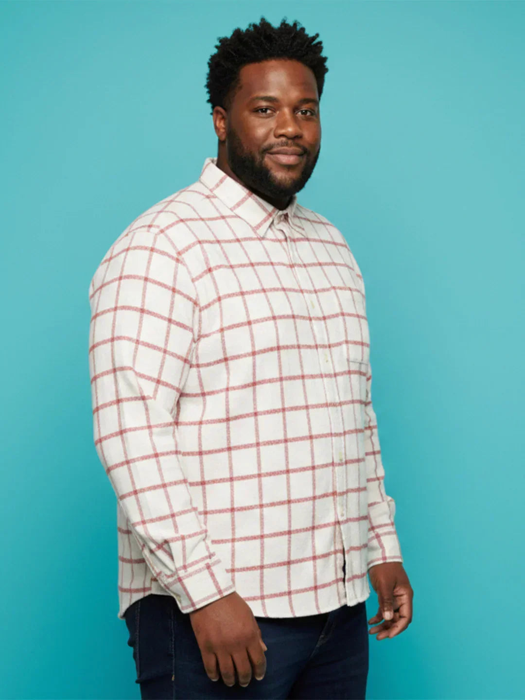 Men Plus Size Static Multicolor Checkered Casual Shirt