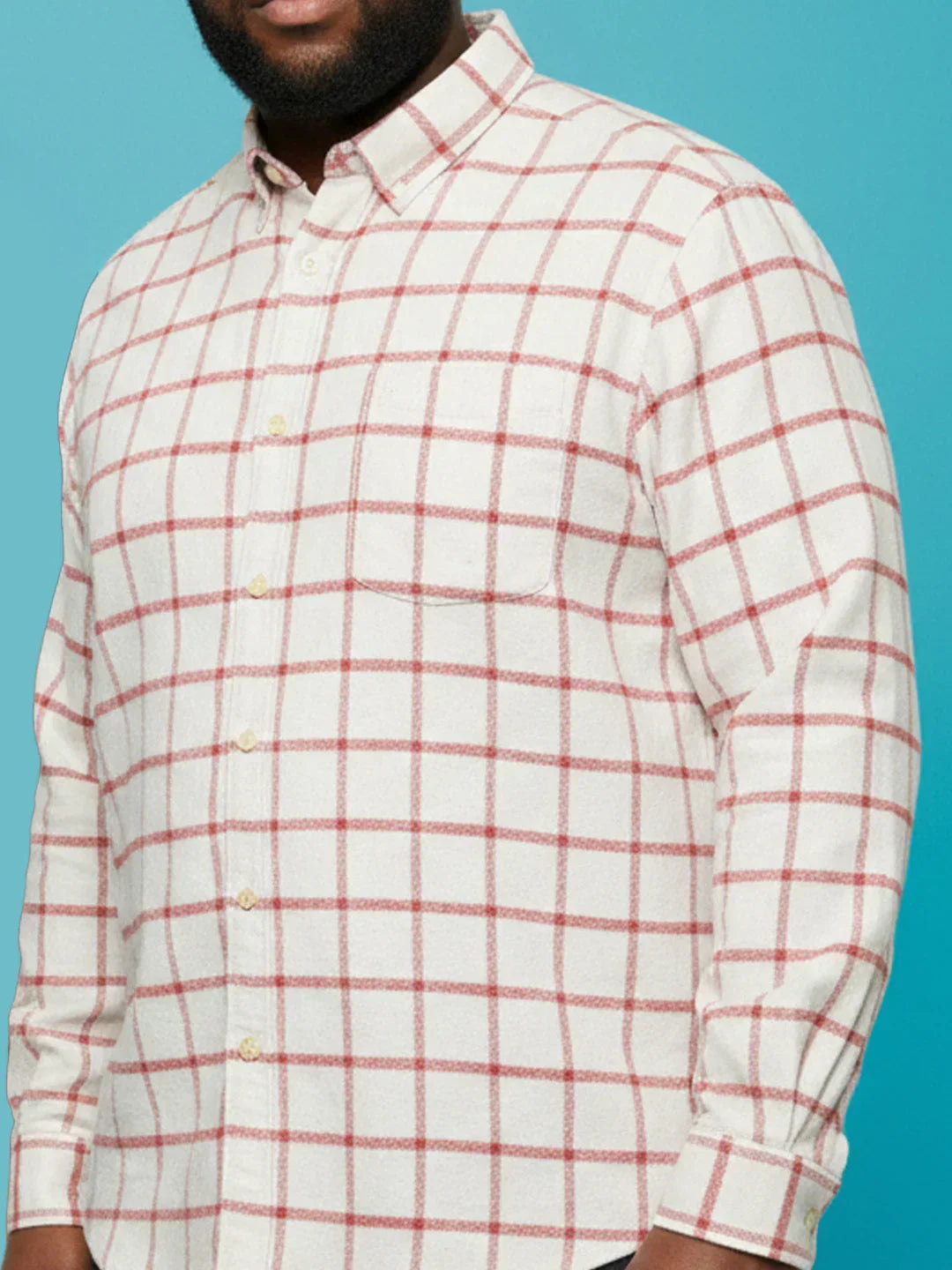 Men Plus Size Static Multicolor Checkered Casual Shirt