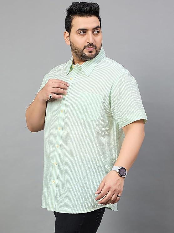Men Plus Size Stetson Striped Shirt - bigbanana