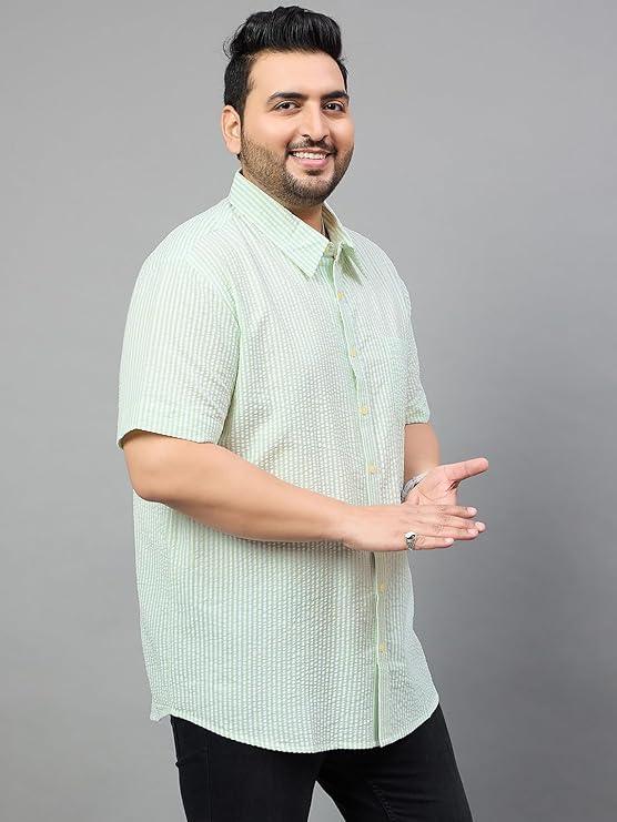 Men Plus Size Stetson Striped Shirt - bigbanana