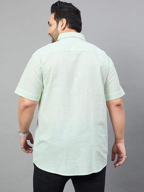 Men Plus Size Stetson Striped Shirt - bigbanana