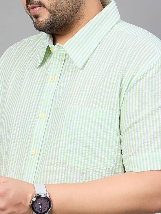 Men Plus Size Stetson Striped Shirt - bigbanana