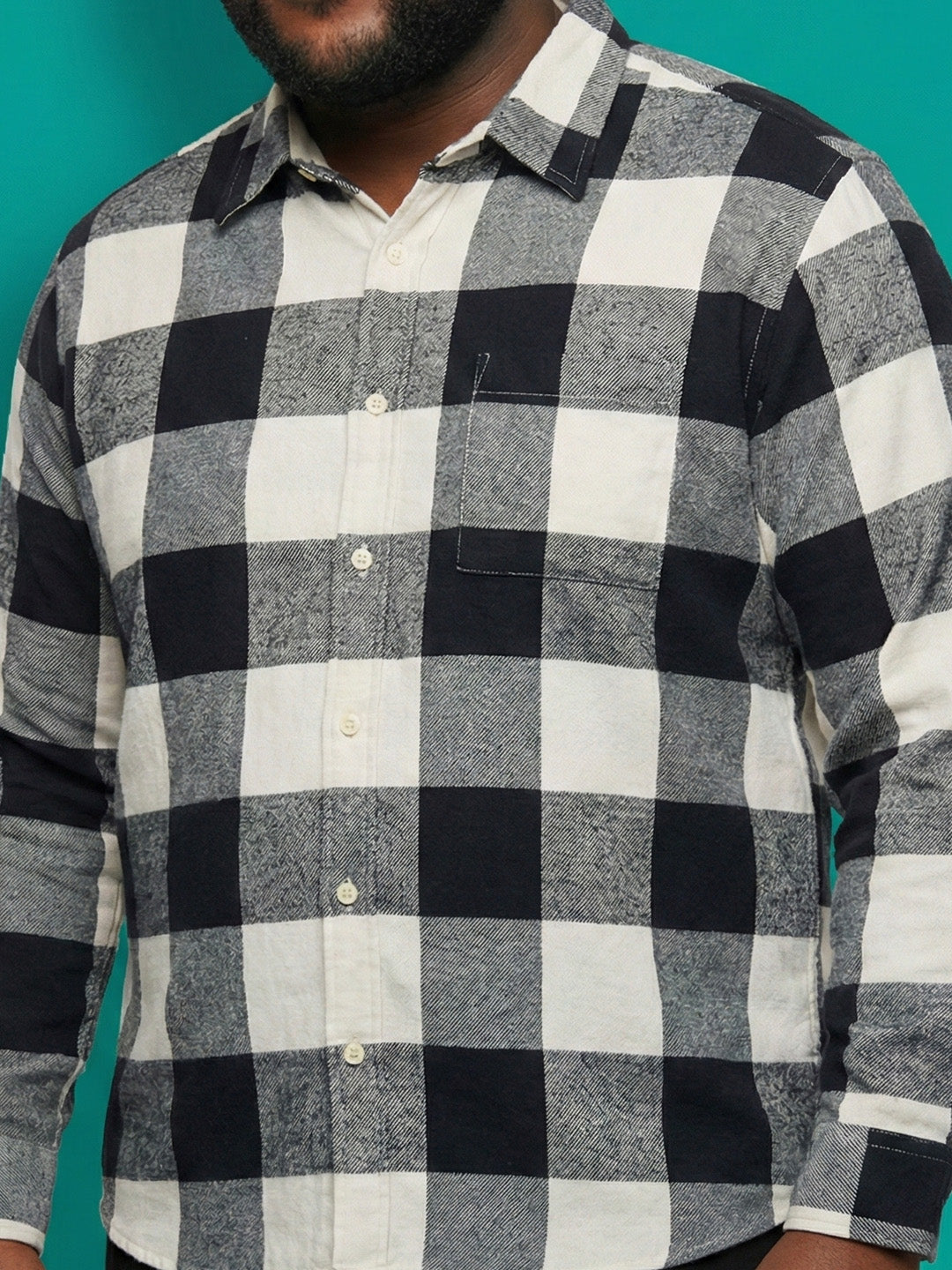 Men Plus Size Stronghold Multicolor Checkered Casual Shirt