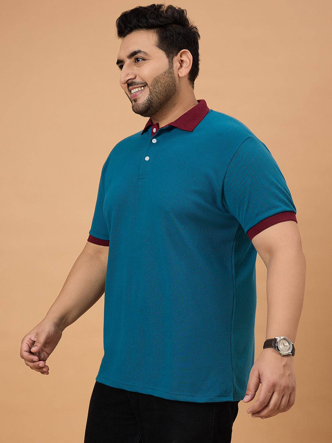 Men Plus Size Stryka Solid Polo Tshirt - bigbanana