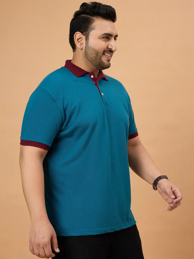 Men Plus Size Stryka Solid Polo Tshirt - bigbanana