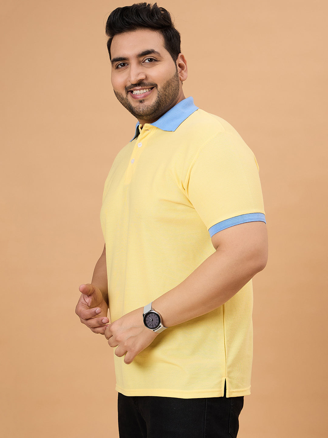 Men Plus Size Styvia Solid Polo Tshirt - bigbanana