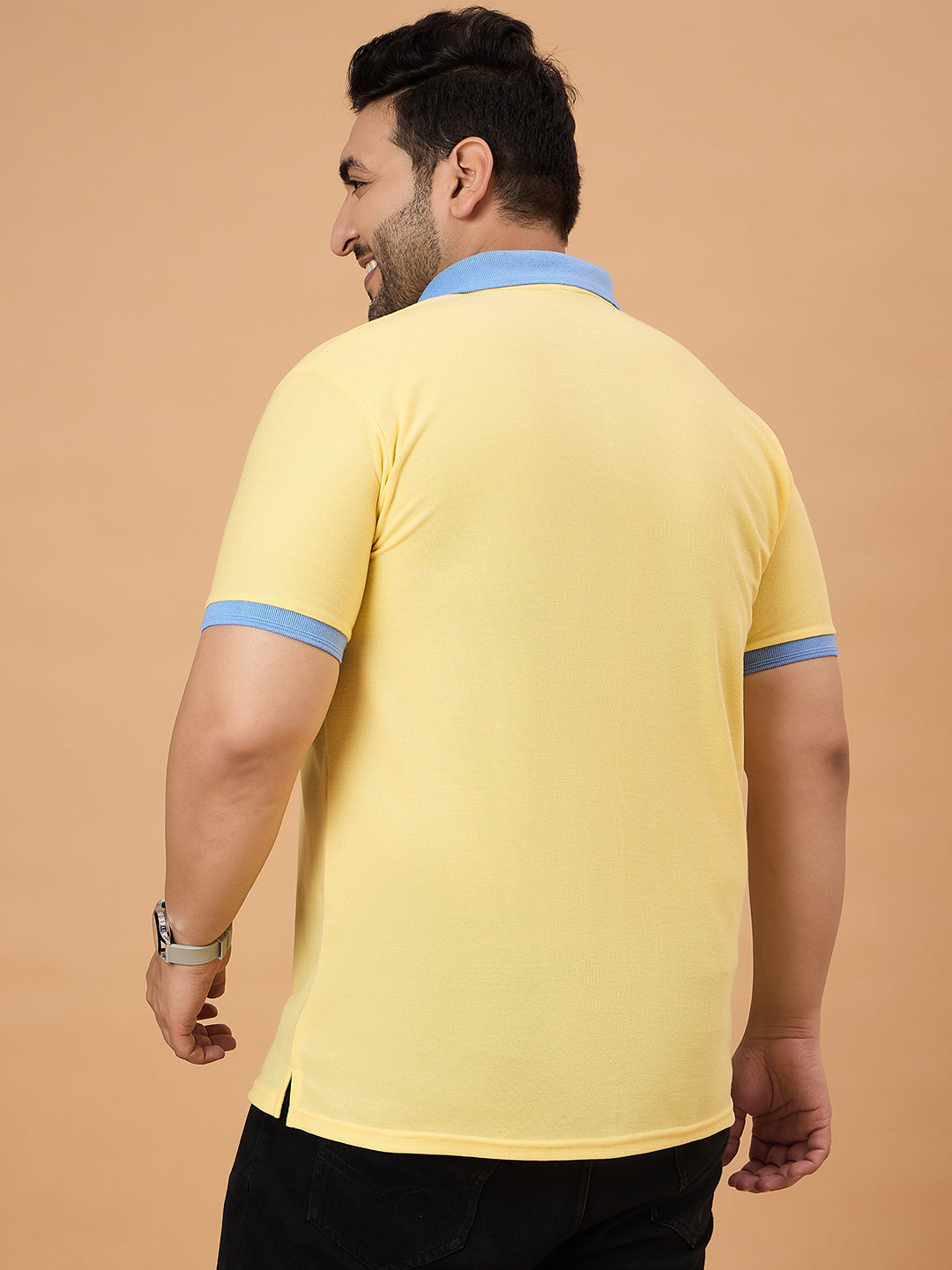 Men Plus Size Styvia Solid Polo Tshirt - bigbanana