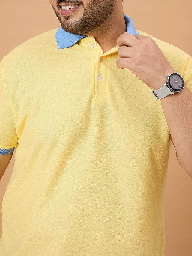 Men Plus Size Styvia Solid Polo Tshirt - bigbanana